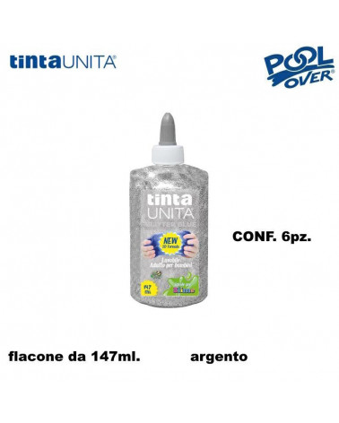 TINTA UNITA COLLA GLITTER 147ML.6PZ.ARGENTO 50495
