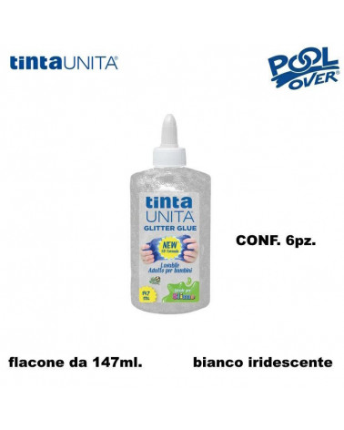 TINTA UNITA COLLA GLITTER 147ML. 6PZ. BIANCO IRIDESCENTE 50510