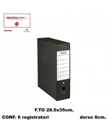 BREFIOCART REGISTRATORE NERO 28X35 DORSO 8 NERO