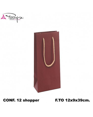 PNP BUSTE VINO C/MANICO KRAFT 12x39 BORDEAUX [12PZ]