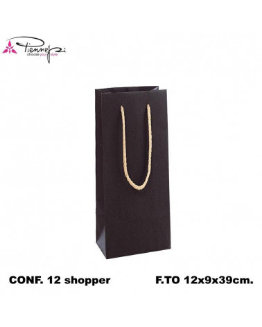 PNP BUSTE VINO C/MANICO KRAFT 12x39 NERO [12PZ]
