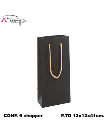 PNP BUSTE VINO MAGNUM C/MANICO KRAFT 12x41 NERO [12PZ]