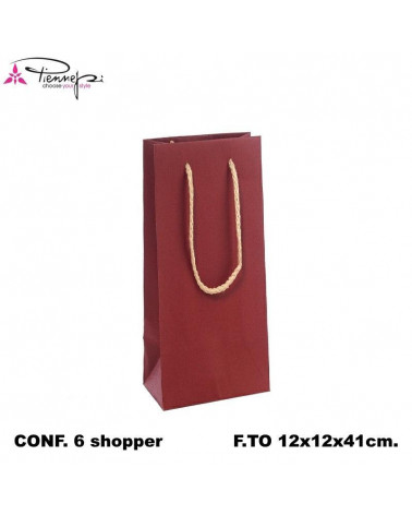 PNP BUSTE VINO MAGNUM C/MANICO KRAFT 12x41 BORDEAUX [12PZ]