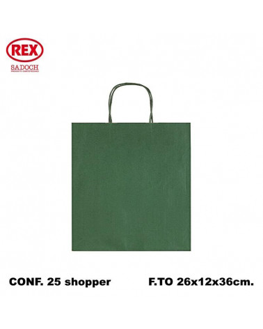 SADOCH BUSTE REGALO C/MANICO 26L 36H 12D  VERDE-SHOPPER [25PZ]
