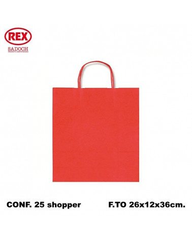 SADOCH BUSTE REGALO C/MANICO 26L 36H 12D  ROSSO-SHOPPER [25PZ]
