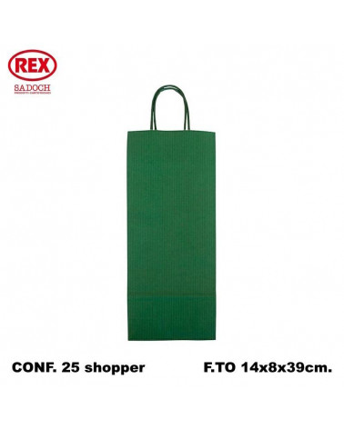 SADOCH BUSTE VINO C/MANICO BOTT.14L 39H 8D  VERDE-SHOPPER [25PZ]