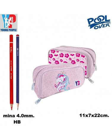 BUSTA ATTREZZATA+24 PASTELLI UNICORN ROSA 51078