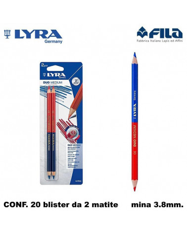 LYRA MATITA BICOLORE DUO MEDIUM 20 BLISTER 2PZ.