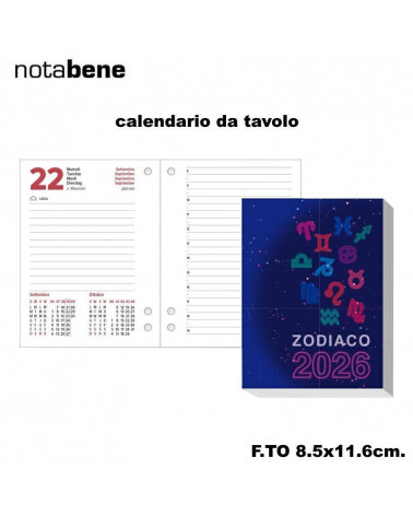 NOTABENE BLOCCO ZODIACO 8,5X11,6 CALENDARIO