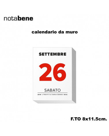 NOTABENE BLOCCO MURO 213 368FG. 8X11,5-CALENDARIO