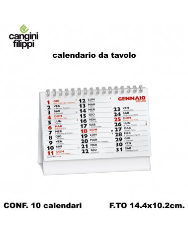 CANGINI FILIPPI CALENDARIO DA TAVOLO WIRE-O 14,4x10,2 13FG. [10PZ]