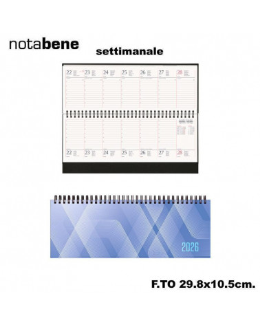NOTABENE PLANNING SETTIMANALE 29,8X10,5 505C AZZURRO