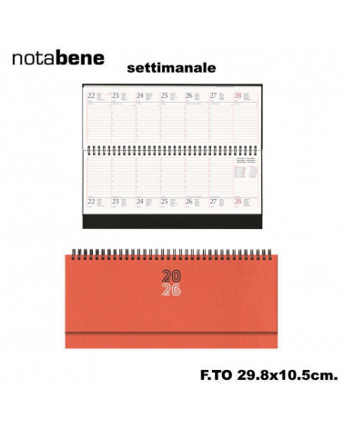 NOTABENE PLANNING SETTIMANALE 29,8X10,5 317C CARIBE ARANCIONE