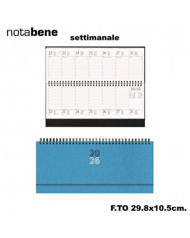 NOTABENE PLANNING SETTIMANALE 29,8X10,5 319C CARIBE AZZURRO