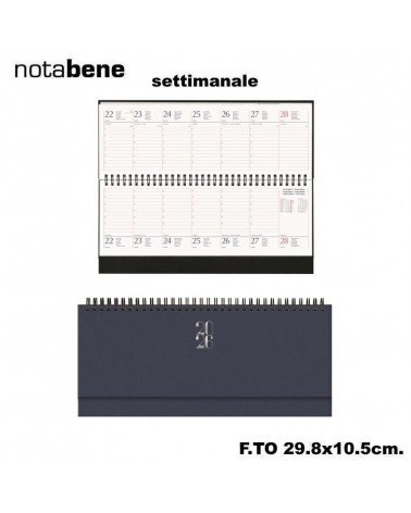 NOTABENE PLANNING SETTIMANALE 29,8X10,5 401C GOMMATO BLU