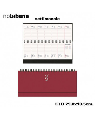 NOTABENE PLANNING SETTIMANALE 29,8X10,5 403C GOMMATO ROSSO