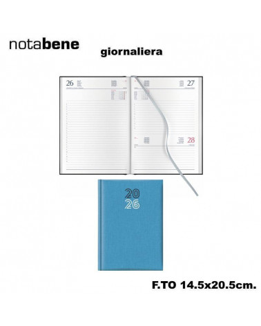 NOTABENE AGENDA GIORNALIERA S/D 14,5X20,5 319C CARIBE AZZURRO