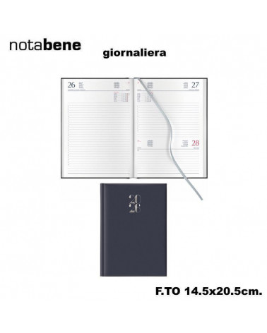 NOTABENE AGENDA GIORNALIERA S/D 14,5X20,5 401C GOMMATO BLU
