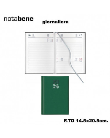 NOTABENE AGENDA GIORNALIERA S/D 14,5X20,5 304C CARIBE VERDE