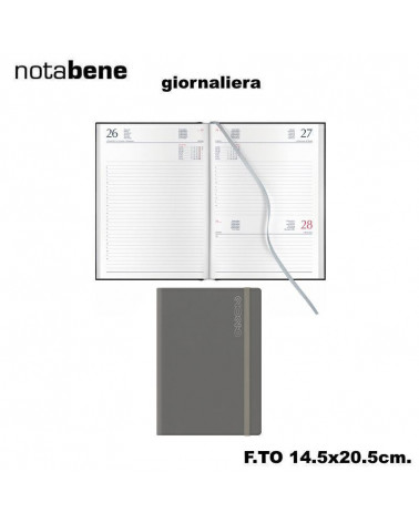 NOTABENE AGENDA GIORNALIERA S/D 14,5X20,5 1607C DYNAMIC GRIGIO