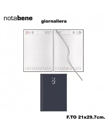 NOTABENE AGENDA GIORNALIERA 21X29,7 401C GOMMATO BLU