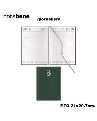 NOTABENE AGENDA GIORNALIERA 21X29,7 404C GOMMATO VERDE