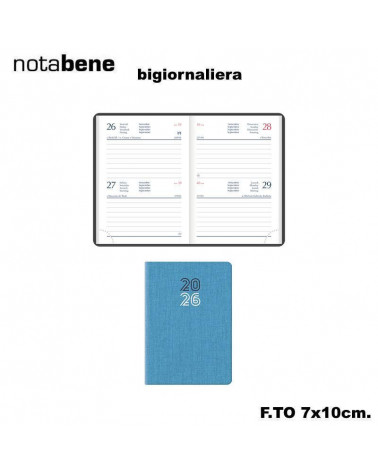 NOTABENE AGENDA BIGIORNALIERA 7X10 319C CARIBE AZZURRO