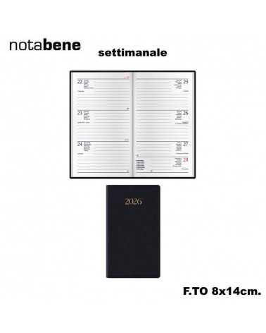 NOTABENE AGENDA SETTIMANALE 8X14 1001C MADRID BLU