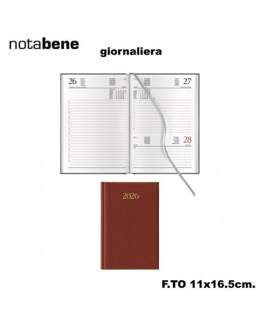 NOTABENE AGENDA GIORNALIERA S/D 11X16,5 1008C MADRID ROSSO INGLESE