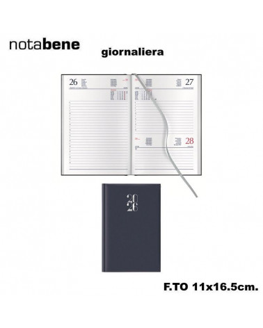 NOTABENE AGENDA GIORNALIERA S/D 11X16,5 401C GOMMATO BLU