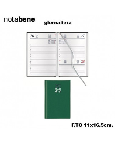 NOTABENE AGENDA GIORNALIERA S/D 11X16,5 304C CARIBE VERDE