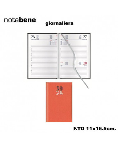 NOTABENE AGENDA GIORNALIERA S/D 11X16,5 317C CARIBE ARANCIONE