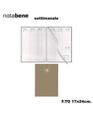 NOTABENE AGENDA SETTIMANALE 17X24 415C BEIGE