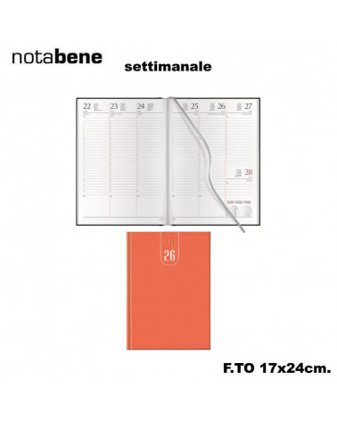 NOTABENE AGENDA SETTIMANALE 17X24 417C MANDARINO