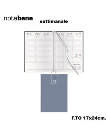 NOTABENE AGENDA SETTIMANALE 17X24 466C AZZURRINO