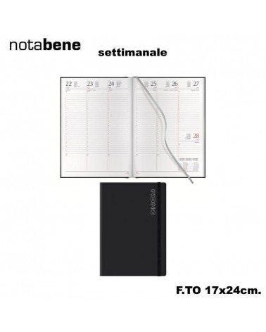 NOTABENE PLANNING SETTIMANALE 17X24 1606C DYNAMIC NERO