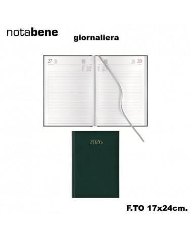 NOTABENE AGENDA GIORNALIERA 17X24 1004C MADRID VERDE