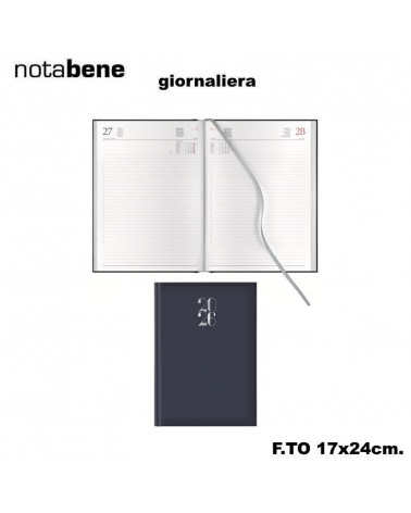 NOTABENE AGENDA GIORNALIERA 17X24 401C GOMMATO BLU
