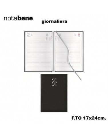 NOTABENE AGENDA GIORNALIERA 17X24 406C GOMMATO NERO