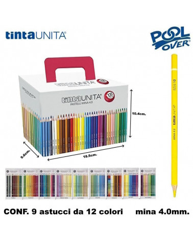 TINTA UNITA VALIGETTA 108 PASTELLI 9x12