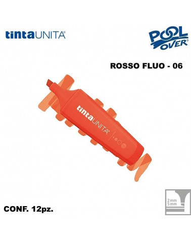 TINTA UNITA EVIDENZIATORE PALETTE ROSSO FLUO 06 12PZ.