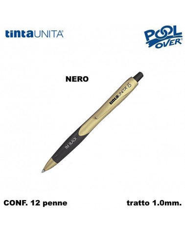 TINTA UNITA PENNA SFERA I'M FUSTO ORO INK 1.0 NERO 12PZ.
