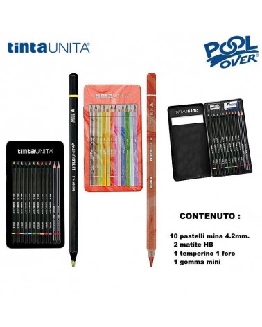 TINTA UNITA SCATOLA LATTA PASTELLI 4.2MM. MULTICOLOR/GRADIENT+ACCES.