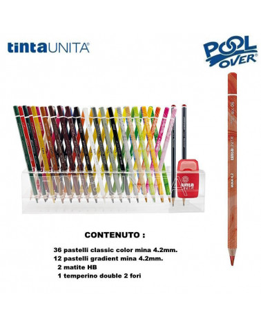 TINTA UNITA SET PASTELLI 4.2MM. 12 GRADIENT+36CLASSIC+ACCESSORI