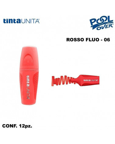 TINTA UNITA MINI EVIDENZIATORE PALETTE ROSSO FLUO 06 12PZ.