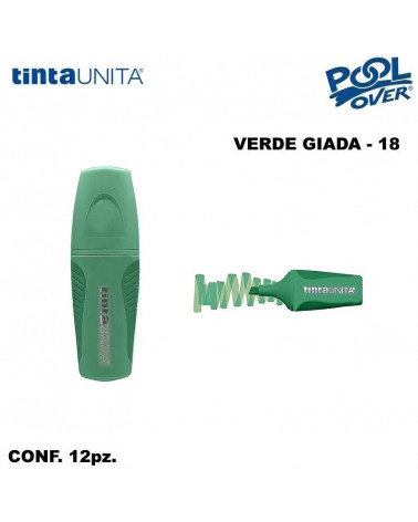 TINTA UNITA MINI EVIDENZIATORE PALETTE VERDE GIADA 18 12PZ.