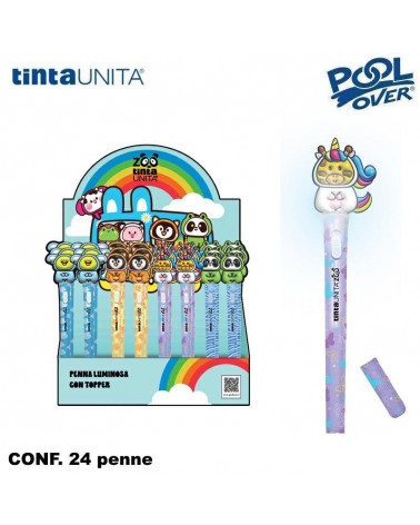TINTA UNITA ZOO ESP 24 PENNA LUMINOSA C/TOPPER