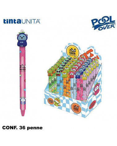 TINTA UNITA ZOO ESP 36 PENNA SCATTO CANCELLABILE BLU