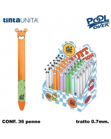 TINTA UNITA ZOO ESP 36 PENNA BICOLORE BLU/ROSSO