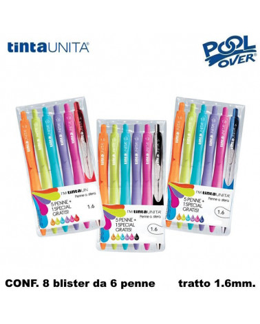 TINTA UNITA ESP 8 BLISTER PENNA SFERA I'M 1.6 XB COLOR 5+1 OMAGGIO